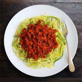 Paleo Bolognese Sauce & Zucchini Noodles Recipe